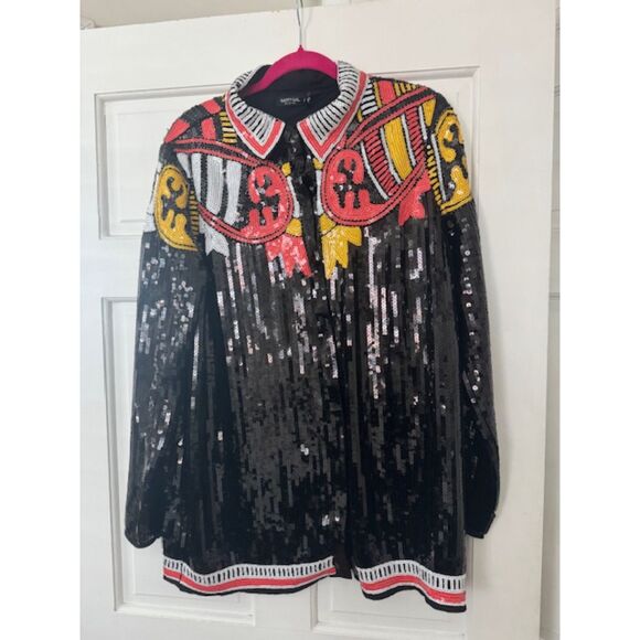 Nasty Gal Tops - Nasty Gal Country Star Sequin Embellished Shirt/Jacket, Size 8